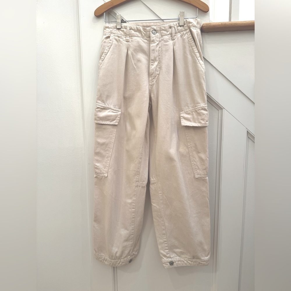 Free People • We The Free First Light Utility Pants • 4 • Almond Milk - Picture 5 of 12